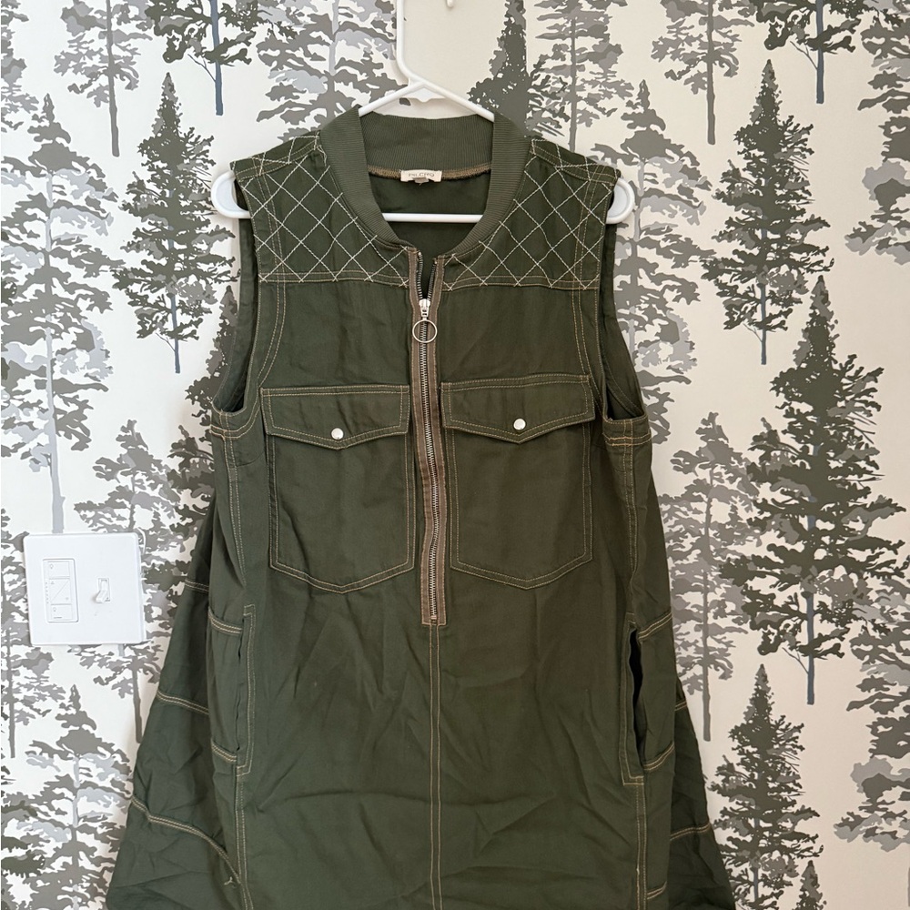 Pilcro Forest Green Zip-Up Dress